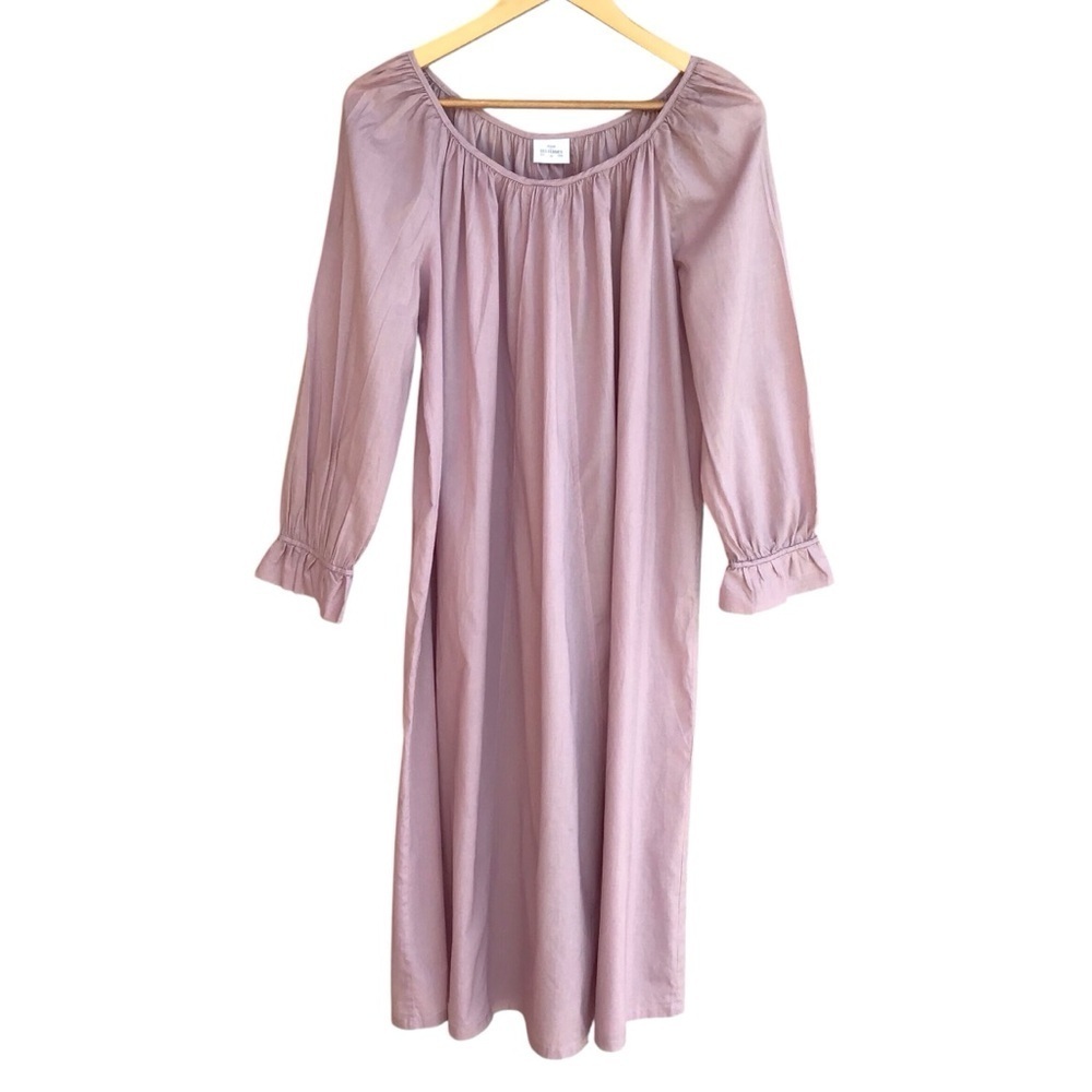 Pour Les Femmes Light Purple Mauve Cotton Long Sleeve Nightgown